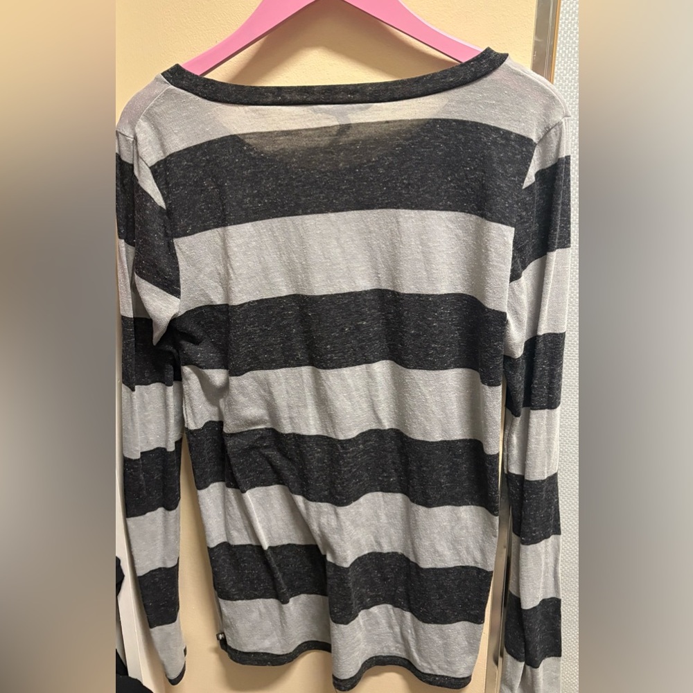 Victoria’s Secret Sheer Gray Striped Top - Picture 3 of 3